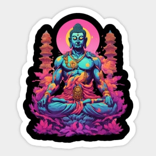 Neon Buddha Sticker